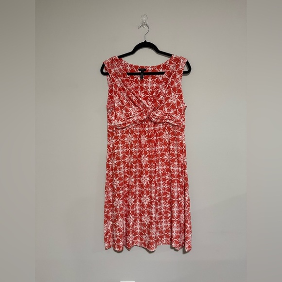 Soma Orange Medallion Print Soft Jersey Twist Short Bra Dress Size Large - Picture 1 of 6
